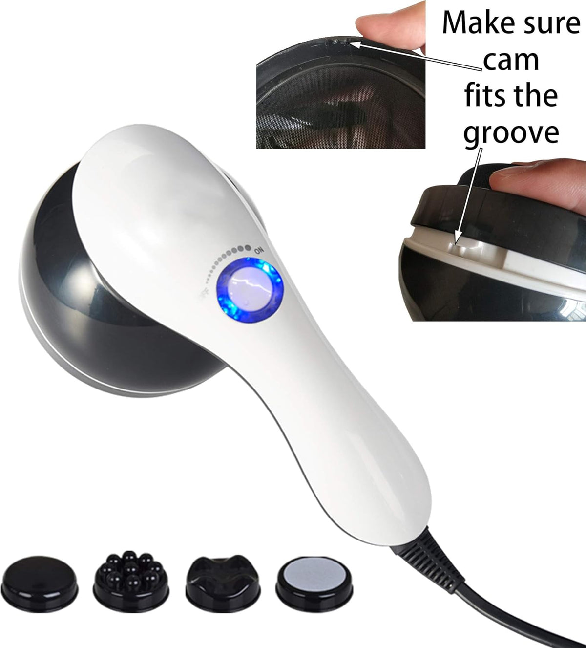 Handheld-Cellulite Massager, Body Sculpting-Machine Full Body Massager Hand Held Back-Massager Electric Foot Massager, Body Shaper for Women, Celulitis-Remover Machine with 4 Massage Wand Attachment