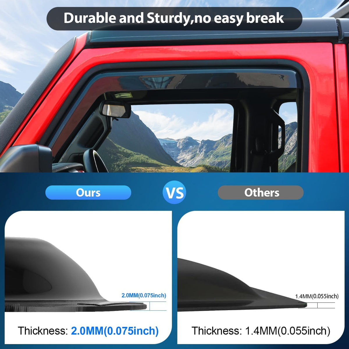 Nilight in Channel Rain Guards for Chevy Silverado/Sierra 2500HD/3500HD 2020 2021 2022 2023 2024 2025 Crew Cab Original Window Deflectors, Vent Window Visors-4PCS