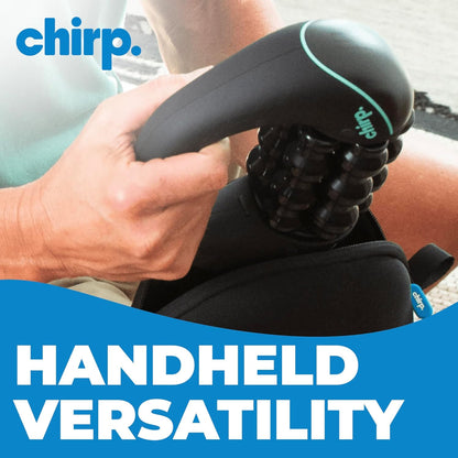 Chirp RPM Mini - Rolling Percussive Massager, Percussive Therapy, Whole Body Relief, Deep Tissue and Muscle Recovery, Percussion Massage, Rechargeable, Hands-Free Base, Powerful, 3-Speed Spin