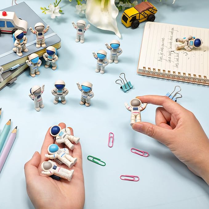 Resurhang 96 Pcs Space Themed Erasers Astronaut Figurines Eraser