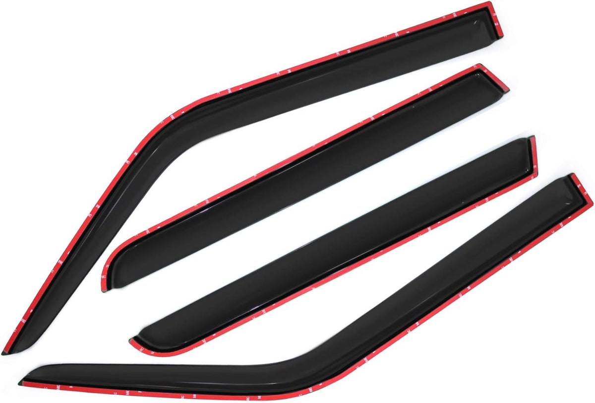 Smoke Sun/Rain Guards Window Visors Compatible with 2007-2017 Jeep Patriot Wind Deflector 4pcs