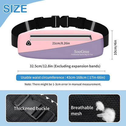 Slim Fanny Packs for Women Men,Waterproof Waist Pack with Reflective Strip Adjustable Strap,Running Belt for Sports Workout Cycling Hiking, Casual Hands-Free Wallets Phone Bag (Style 8)