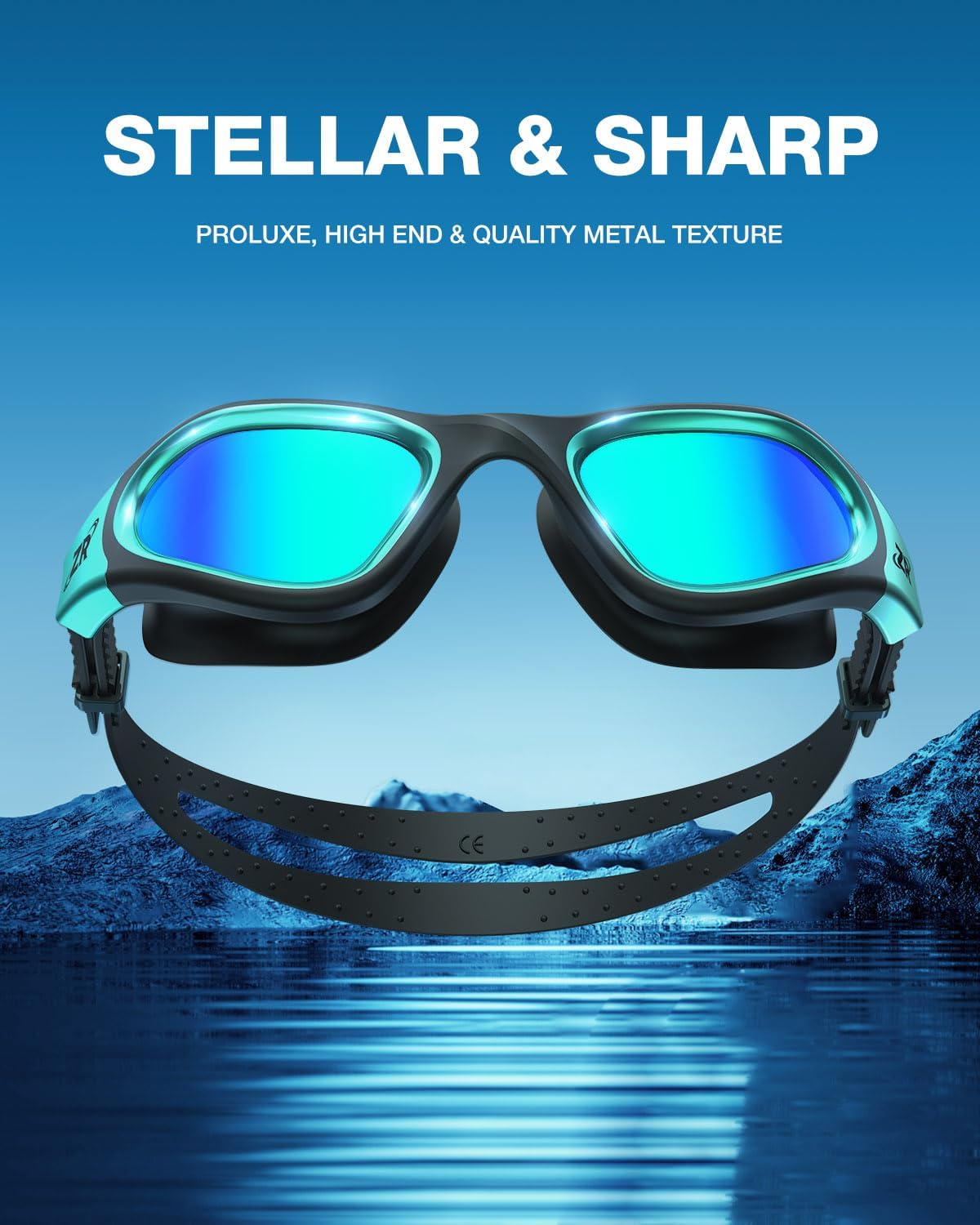 ZIONOR Swim Goggles, G1 MAX Polarized Anti-Fog Swimming Goggles for Men Women