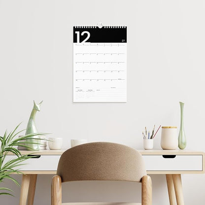 Karto Wall Calendar 2026-2027 11x17 in - Modern Black