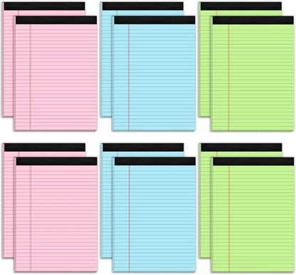 12 Pack Colored Legal Pads 8.5 x 11, Colored Note Pads 8.5 x 11 Wide Ruled