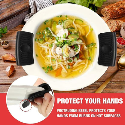 2 Pairs Silicone Pot Handle Cover, Heat Resistant Pan Handle Sleeve, Nonslip Silicone Handles for Pots, Pans, Enameled Griddles, Casserole, Frying, and Cookware