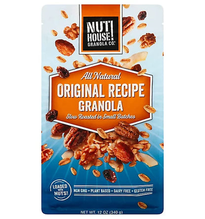 NutHouse! Granola Company - Premium Original Recipe Granola | Certified Gluten-Free, Non-GMO, Kosher | Vegan, Soy-Free | 12 oz. Bag (6-Pack)