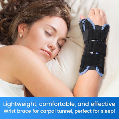 Velpeau Carpal Tunnel Wrist Brace with Thumb Stabilizer Night Support, Completely Stabilizes Wrist Thumb Joint, Pain Relief for Tendonitis, De Quervain's Tenosynovitis, Arthritis (Reg, Left Hand, S)