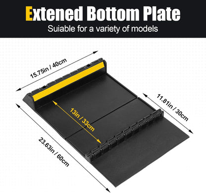 Rubber Garage Parking Mat 17.6 * 23.6 * 2.8" Heavy Duty Wheel Stoppers Anti-Slip Black Parking Aids Automotive Wheel Stabilizer 2 Packs