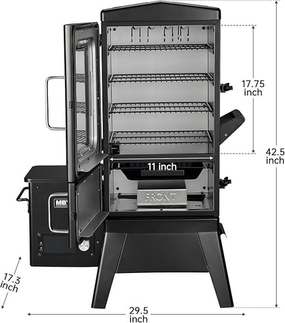 Electric Smoker with Cover & Meat Probe, Vertical 4-Rack Pellet BBQ Smoker Grill, 616 sq in Cooking Space, Digital LED Control for Outdoor Smoking Ribs, Brisket, Chicken & Sausage