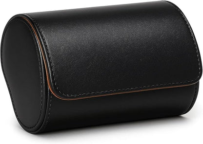 Homde Travel Watch Box Leather: Traveling Case for Men - Luxury Watch Roll for Wristwatch on the Go (black, M)