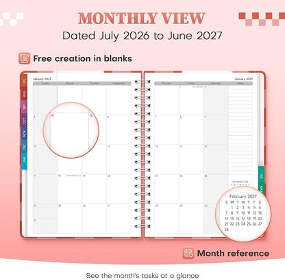 Planner 2026-2027 Weekly & Monthly Academic Planner, 7.4" x 10.2"