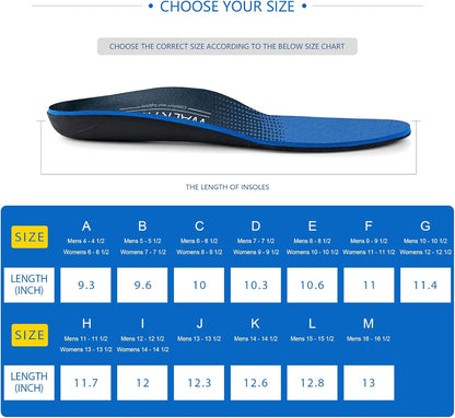 Plantar Fasciitis Relief - Arch Support Insoles for Men Women, Shoe Inserts for Flat Feet, Orthotic Shoe Insoles All-Day Energy and Comfort with Every Step (Mens 13-13 1/2)