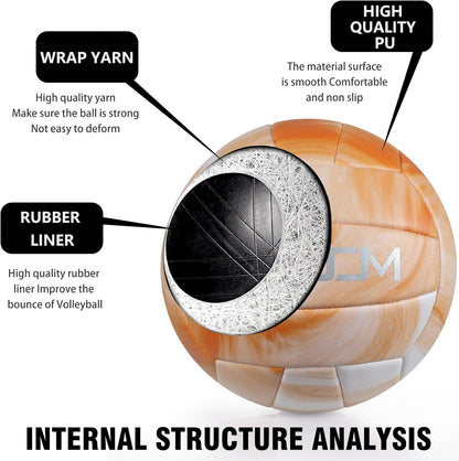 EVZOM Super Soft Volleyball Beach Volleyball Official Size 5 for Outdoor/Indoor/Pool/Gym/Training Premium Volleyballs Equipment Durability Stability Sports Ball
