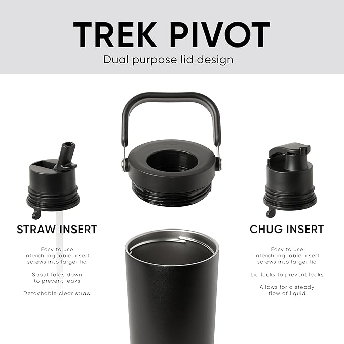 Simple Modern Trek Pivot | 30oz Flip Straw Tumbler with Handle | Water Bottle & Boot | Interchangeable Straw & Chug Lids | Insulated Stainless Steel Jug | Gym Sports Outdoors | Nantucket Tides