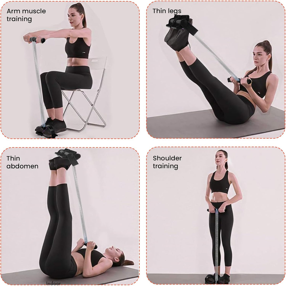 Pedal Puller Resistance Bands with Single Spring – Durable Sit Up Equipment for Home Gym, Strength Training for Abs, Legs, Chest – Portable Full-Body Workout Gear
