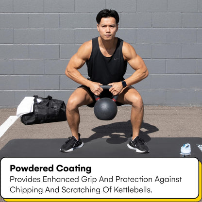 Kettlebell Kings Powder Coated Kettlebell Weights - 9-97 lb Strength Training Kettlebells for Men and Women - Hand Weights Workout Gym Equipment - Weights Set for Home Gym- New