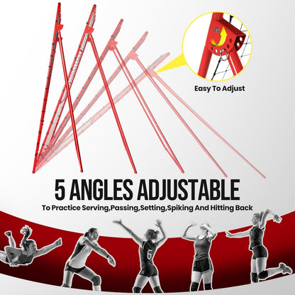 7x4FT Volleyball Rebounder Net,Angle Adjustable Volleyball Training Equipment for Hitting,Blocking,Serving,Setting, Easy Setup Volleyball Rebound Net, Portable Volleyball Trainer for Kids and Adults