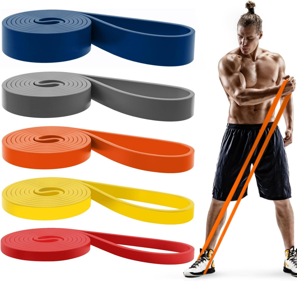 Pull Up Bands, Resistance Bands, Pull Up Assistance Bands Set for Men & Women, Exercise Workout Bands for Working Out, Body Stretching, Physical Therapy, Muscle Training