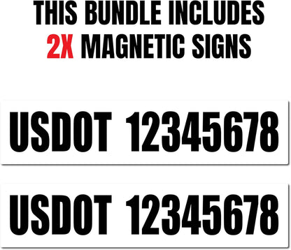 USDOT Number Magnets - Custom Made DOT Registration Magnets - 2-Pack 18-Inch by 4-Inch