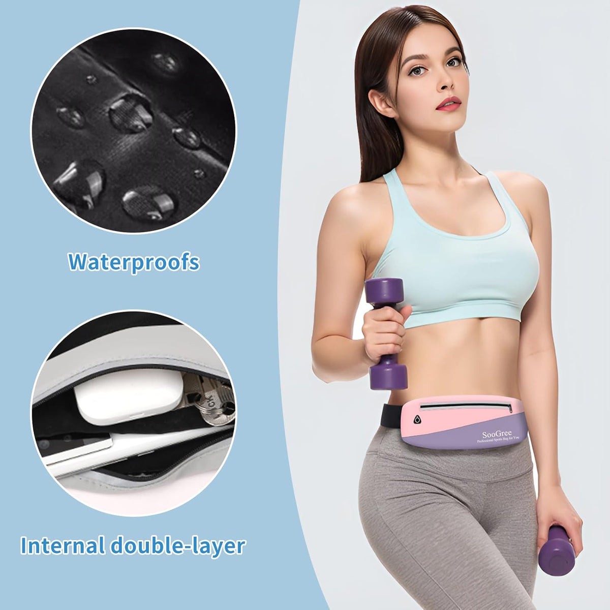 Slim Fanny Packs for Women Men,Waterproof Waist Pack with Reflective Strip Adjustable Strap,Running Belt for Sports Workout Cycling Hiking, Casual Hands-Free Wallets Phone Bag (Style 9)