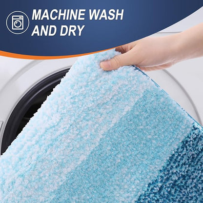 OLANLY Large Bathroom Rugs Mat 44x32, Extra Soft Absorbent Microfiber Bath Rugs, Rubber Backing, Quick Dry, Washable Bath Mats for Bathroom Floor, Tub and Shower, Home Decor Accessories, Peacock Blue