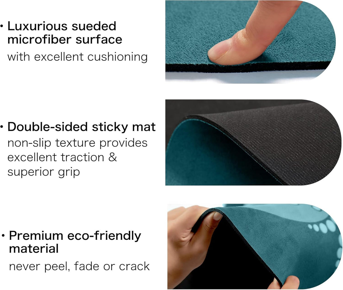 Knsbk Large Round Yoga Mat 4.6'X3.5mm for Exercise Premium Extra Thick, Ultra Comfortable, Non Slip, Meditation Mat