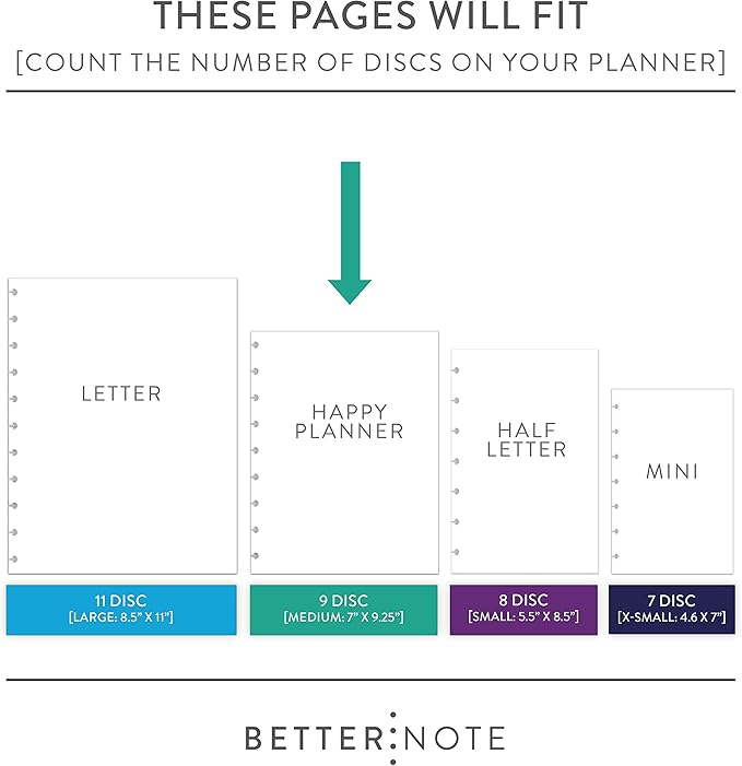 BetterNote COVER 9-Disc Planner Lightweight Durable MEDIUM Kaleidoscope