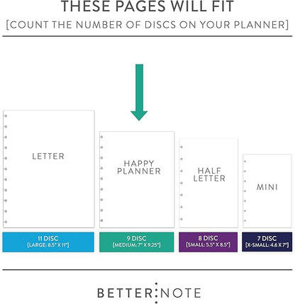 BetterNote COVER 9-Disc Planner Lightweight Durable MEDIUM Kaleidoscope
