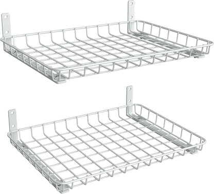 TORACK 2-Pack 12x18 Inch Wall-Mounted Shelves, Garage Wall Shelf for Closet & Laundry Room, Heavy-Duty Floating Shelves Hold Up to 60 lbs(White)