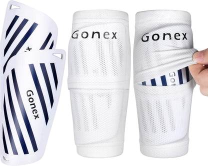 Gonex Soccer Shin Guards for Kids Adult, Youth Boys Girls Shin Guards Slip in Soccer Shin Pad Sleeves Canilleras for Football Games, EVA Cushion Protection Reduce Shocks & Injuries