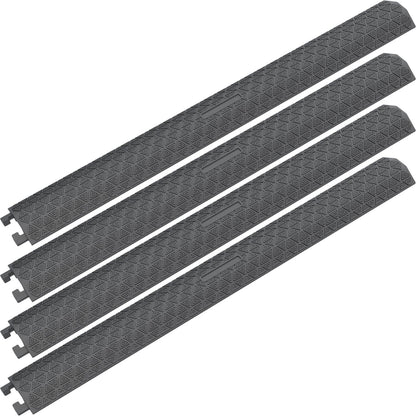 4 Pack 40" inch Drop Over Cable Cover, 4 Pieces Prevent Tripping Rubber Floor Cord Protector, Interlocking Cable Cover, Drop Track Cable Ramp for Home, Office, Store, Warehouse (Slim - 4Pack)
