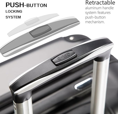 Coolife Luggage Suitcase Carry-on Hardside Travel Luggage TSA Lock Spinner Telescopic Handle