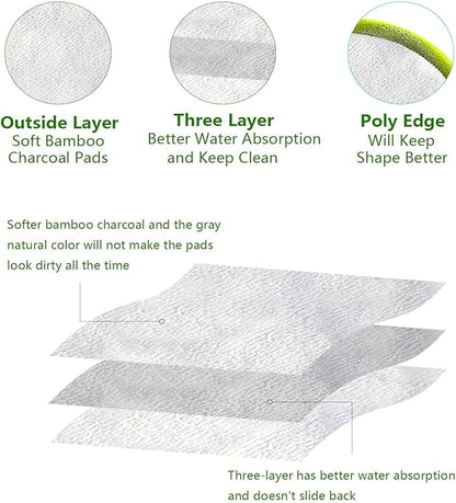 20 Pack Reusable Makeup Remover Face Pads with Laundry Bag Washable Soft and Comfortable Cleaning Face Skin,Washable Bamboo Cotton Rounds (White)