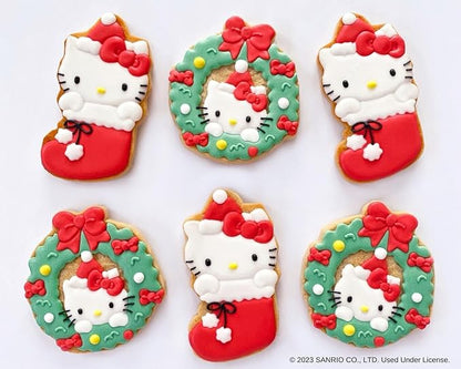 Handstand Kitchen Hello Kitty Holiday Cookie Party Set with Cookie Stamps, Frosting Bag, Spatula and More