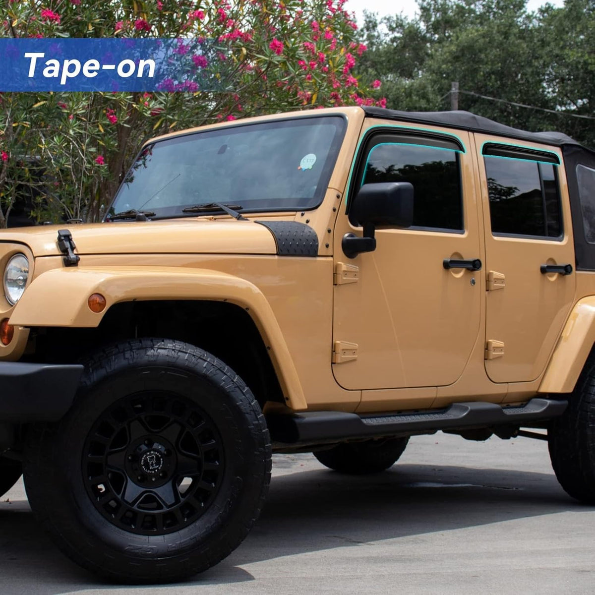 Window Visors Rain Guards Shield for 2007-2018 Jeep Wrangler, Out-Channel Window Vent Wind Deflectors Visors Shades for 07-18 Wrangler JK
