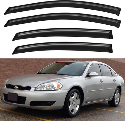 Window Visors Rain Guards for 2006-2013 Chevy Impala, Out-Channel Window Vent Wind Deflectors Visors Shades for 2014-2016 Impala Limited