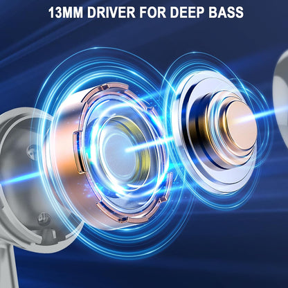 Wireless Earbuds, Bluetooth 5.4 Ear Buds LED Power Display Headphones Bass Stereo, Bluetooth Earbuds in-Ear Noise Cancelling Mic, 40H Playback Mini Case IP7 Waterproof Sports Earphones for Android iOS