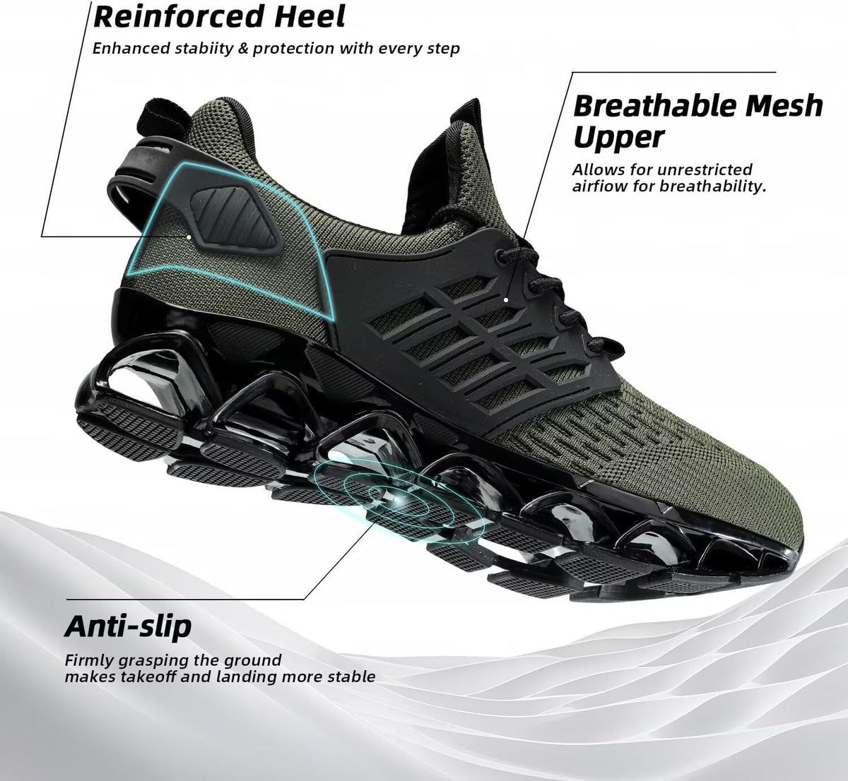 Mens Slip on Walking Running Shoes Blade Tennis Casual Fashion Sneakers Comfort Non Slip Work Sport Athletic Trainer