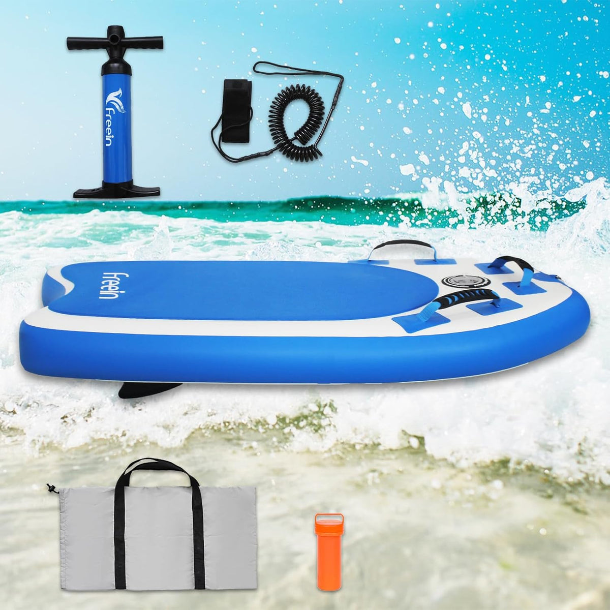 Freein Body Board Inflatable, Surfboards BodyBoards for Beach River, Foldable Design for Easy Storage and Transport Anywhere