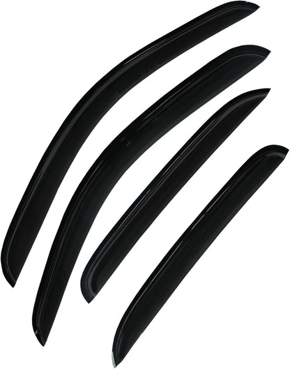 Sun/Rain Guards Window Visors Wind Deflector Compatible with Avalanche/Suburban/Yukon/Silverado/Sierra Crew Cab 4pcs