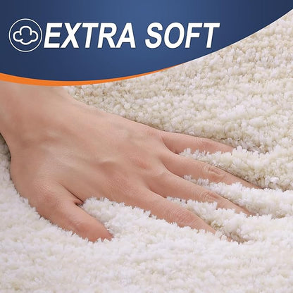 OLANLY Small Bathroom Rugs Mat 24x16, Extra Soft Absorbent Microfiber Bath Rugs, Rubber Backing, Quick Dry, Washable Bath Mats for Bathroom Floor, Tub and Shower, Home Decor Accessories, Light Beige