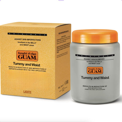 Guam Tummy & Waist, Stomach Wrap for Cellulite Reduction, Tighten Loose Belly Skin | Anti-Cellulite Lipo Wraps for Stomach, Seaweed + Caffeine | Cellulite Remover Tummy Wrap, 2.2LB