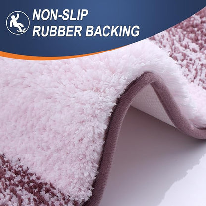 OLANLY Large Bathroom Rugs Mat 54x24, Extra Soft Absorbent Microfiber Bath Rugs, Rubber Backing, Quick Dry, Machine Washable Bath Mats for Bathroom Floor, Tub and Shower, Home Decor Accessories, Mauve