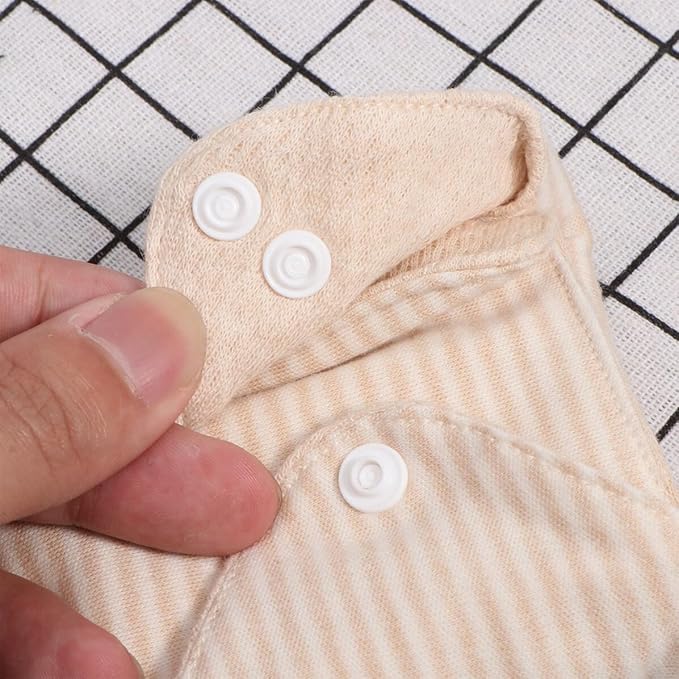 2pcs Reusable Washable Menstrual Pads Organic Cotton Panty Liners Strong Absorbent Breathable Sanitary Towels for Women Period and Postpartum Use Foldable Travel-Friendly