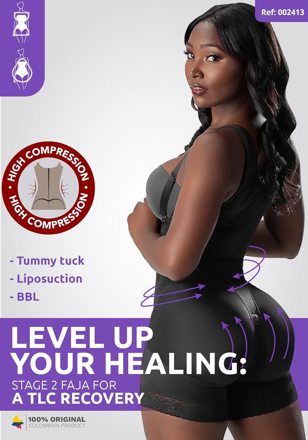 Snatched Body - Women's Stage 2 Faja Colombians with Bra Shapewear - BBL Post Surgery Garment - Reductoras Moldeadoras