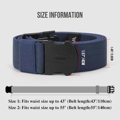 WHIPPY Mens Elastic Stretch Belt Unisex Adventure Web Belt for Women Men with Non-Metal Buckle Adjustable Belts