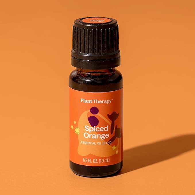 Plant Therapy Spiced Orange Holiday Essential Oil Blend 10 mL (1/3 oz) Bright Citrus Blended with Warming Spices, Inviting & Cheerful Aroma, Creates a Cozy Holiday Atmosphere