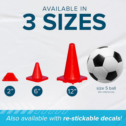 LVL10 Pro Training Cones - 2" Mini Soccer Cones for Sports Training - for Basketball, Football, Basketball and Agility Drills - Soccer Field Markers That Won't Crack, Slide or Fly