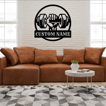 Personalized Metal Gym Sign, Custom Fitness Metal Wall Decor, Body Builder Lovers Gift, Gym Custom Unique Metal Wall Art, fitness room decor, home gym decor, gym wall art (Style-6)